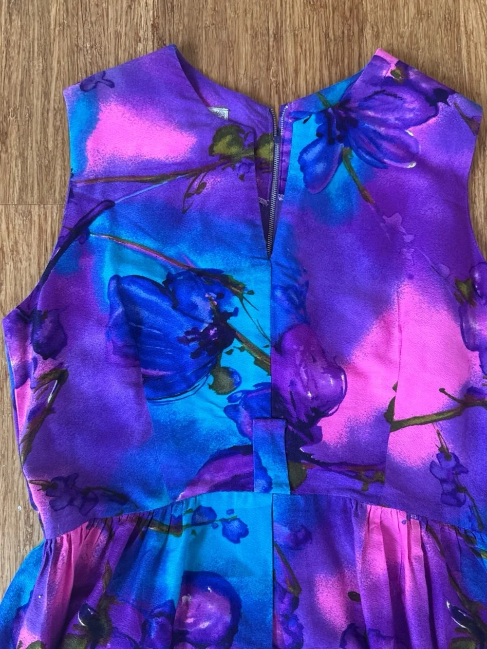 Vintage 1970s Hilo Hattie, purple and pink maxi dress small medium - Picture 2 of 6